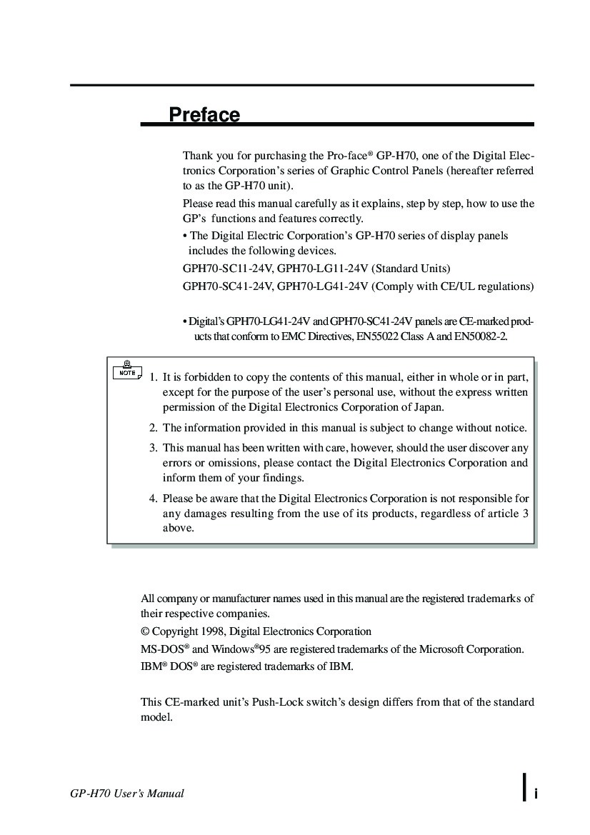 First Page Image of GPH70 Series User Manual.pdf